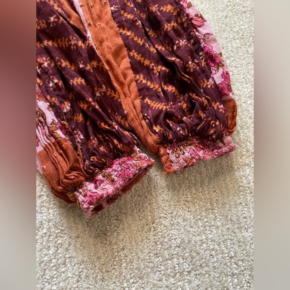 Free People Light Magic Henley Top Pink Cream S - Picture 8 of 9